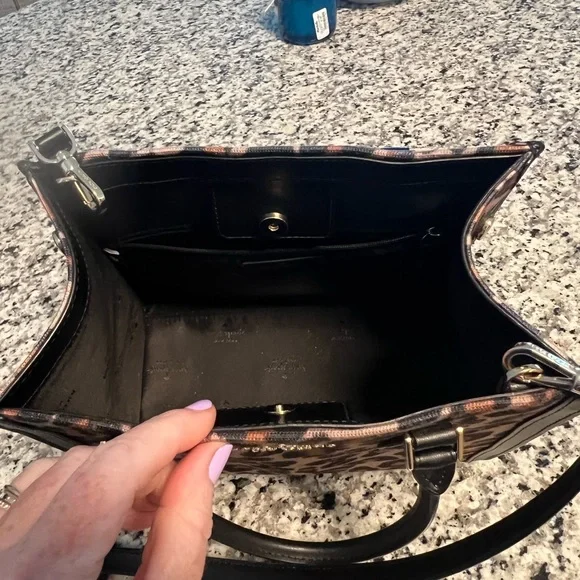 Kate Spade Leopard Print Satchel - Black and Brown - Picture 3 of 6